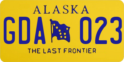 AK license plate GDA023