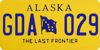 AK license plate GDA029