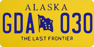 AK license plate GDA030