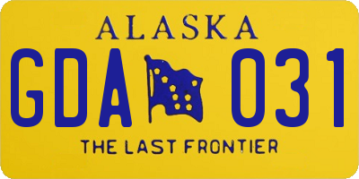 AK license plate GDA031