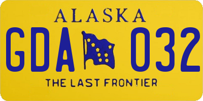 AK license plate GDA032
