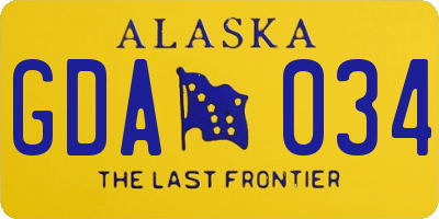 AK license plate GDA034