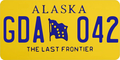 AK license plate GDA042