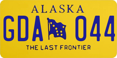 AK license plate GDA044