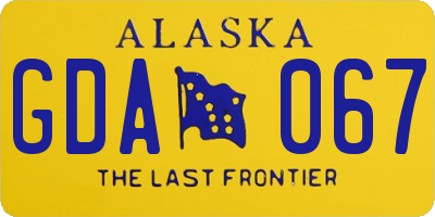 AK license plate GDA067