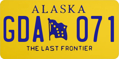 AK license plate GDA071