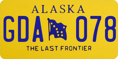 AK license plate GDA078