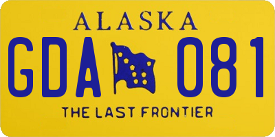 AK license plate GDA081