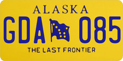 AK license plate GDA085
