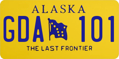 AK license plate GDA101