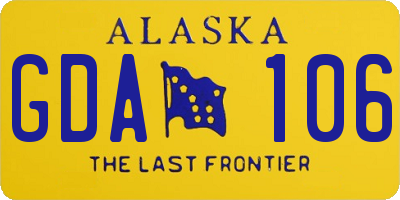 AK license plate GDA106