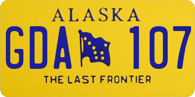 AK license plate GDA107