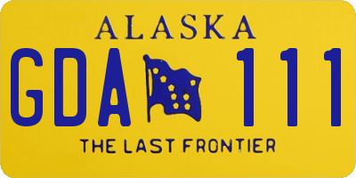 AK license plate GDA111