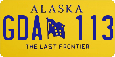 AK license plate GDA113