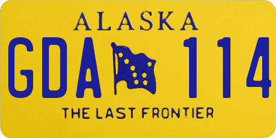 AK license plate GDA114