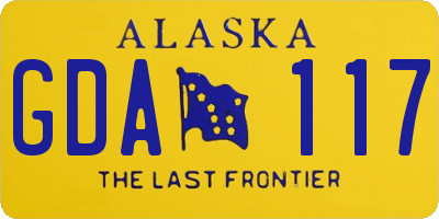 AK license plate GDA117