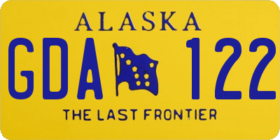 AK license plate GDA122