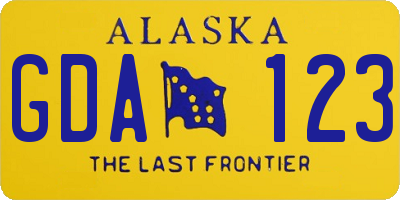 AK license plate GDA123