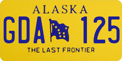 AK license plate GDA125