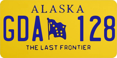AK license plate GDA128