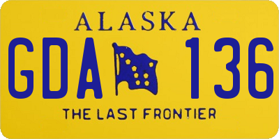 AK license plate GDA136