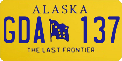 AK license plate GDA137