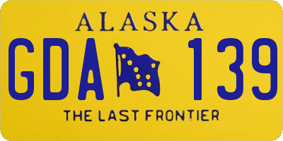 AK license plate GDA139