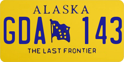 AK license plate GDA143