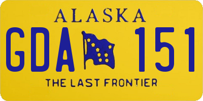 AK license plate GDA151