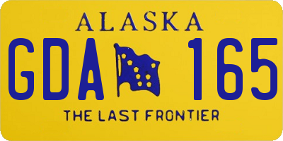 AK license plate GDA165