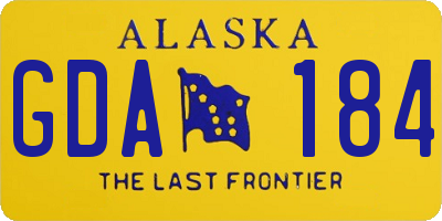 AK license plate GDA184