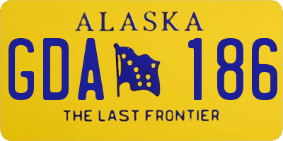 AK license plate GDA186
