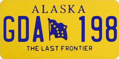 AK license plate GDA198