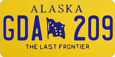 AK license plate GDA209