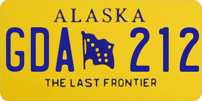 AK license plate GDA212