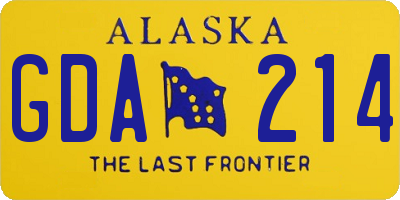 AK license plate GDA214