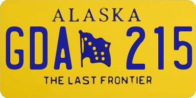 AK license plate GDA215