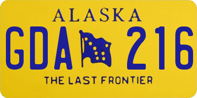 AK license plate GDA216