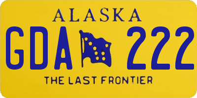 AK license plate GDA222