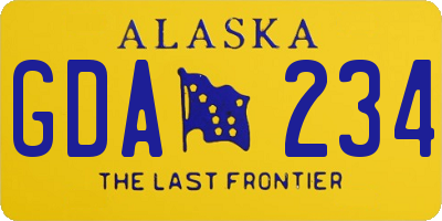 AK license plate GDA234