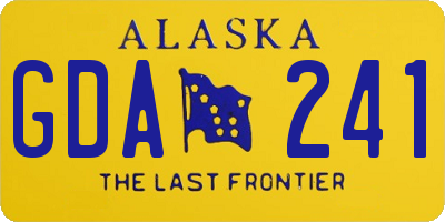 AK license plate GDA241