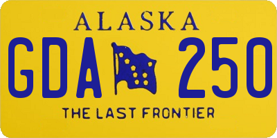 AK license plate GDA250