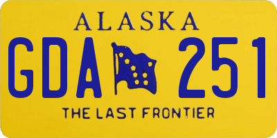 AK license plate GDA251