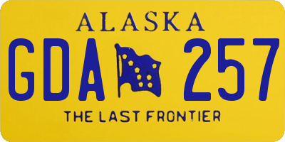 AK license plate GDA257