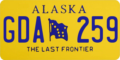 AK license plate GDA259