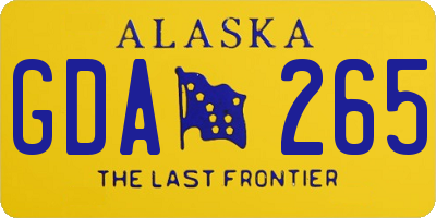 AK license plate GDA265
