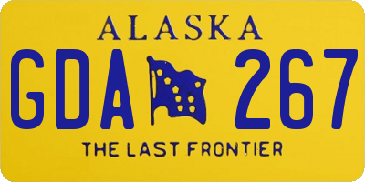 AK license plate GDA267