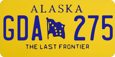 AK license plate GDA275