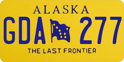 AK license plate GDA277