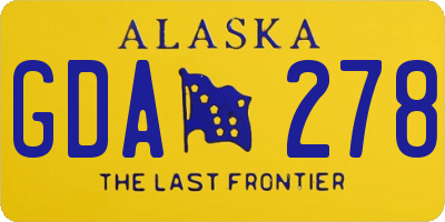 AK license plate GDA278